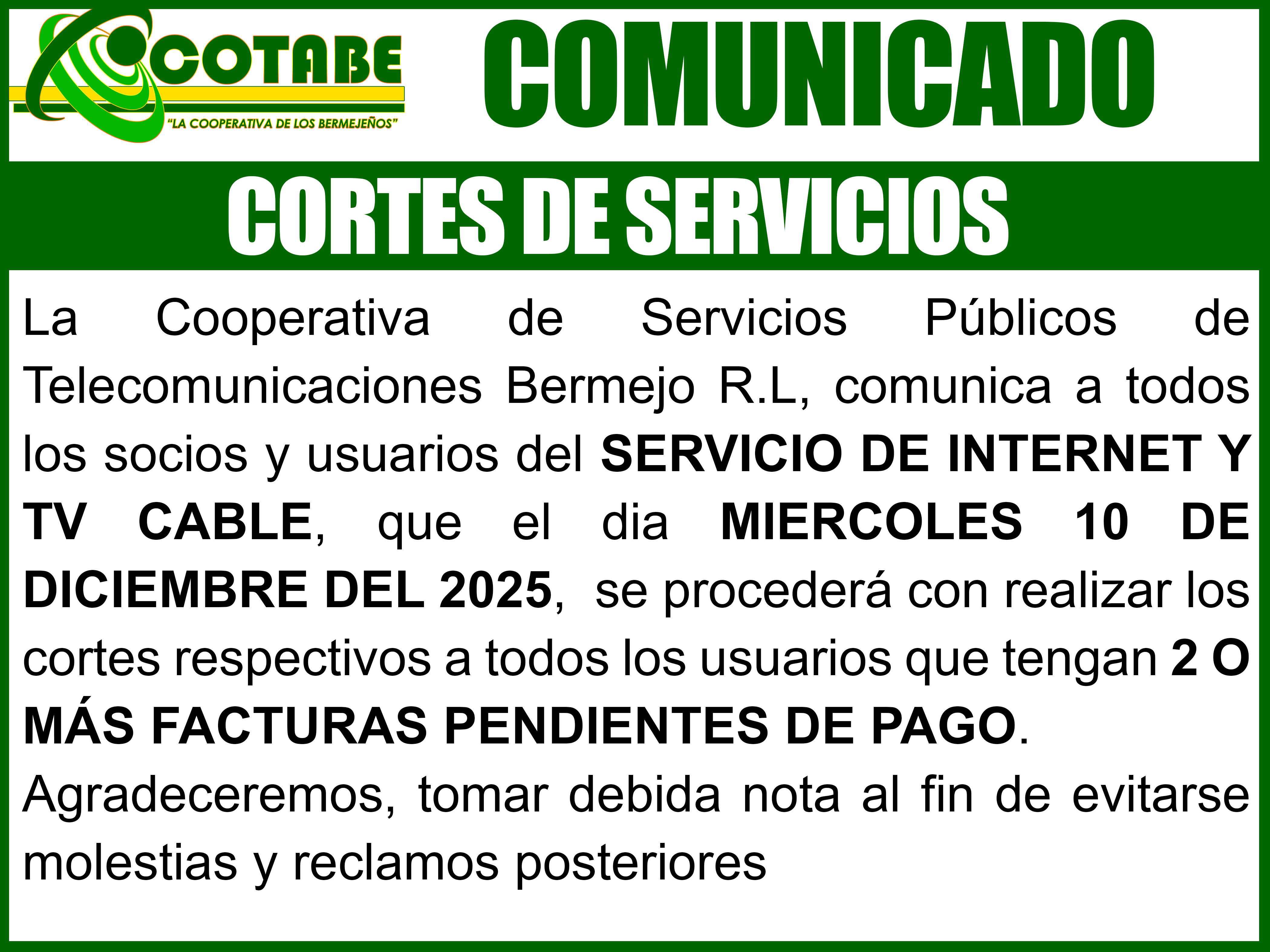 cortes de servicios