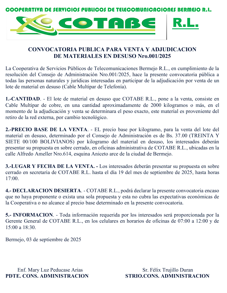convocatoria materiales en desuso